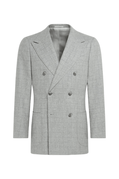 Grey Wool Double Breasted 2-Piece Suit