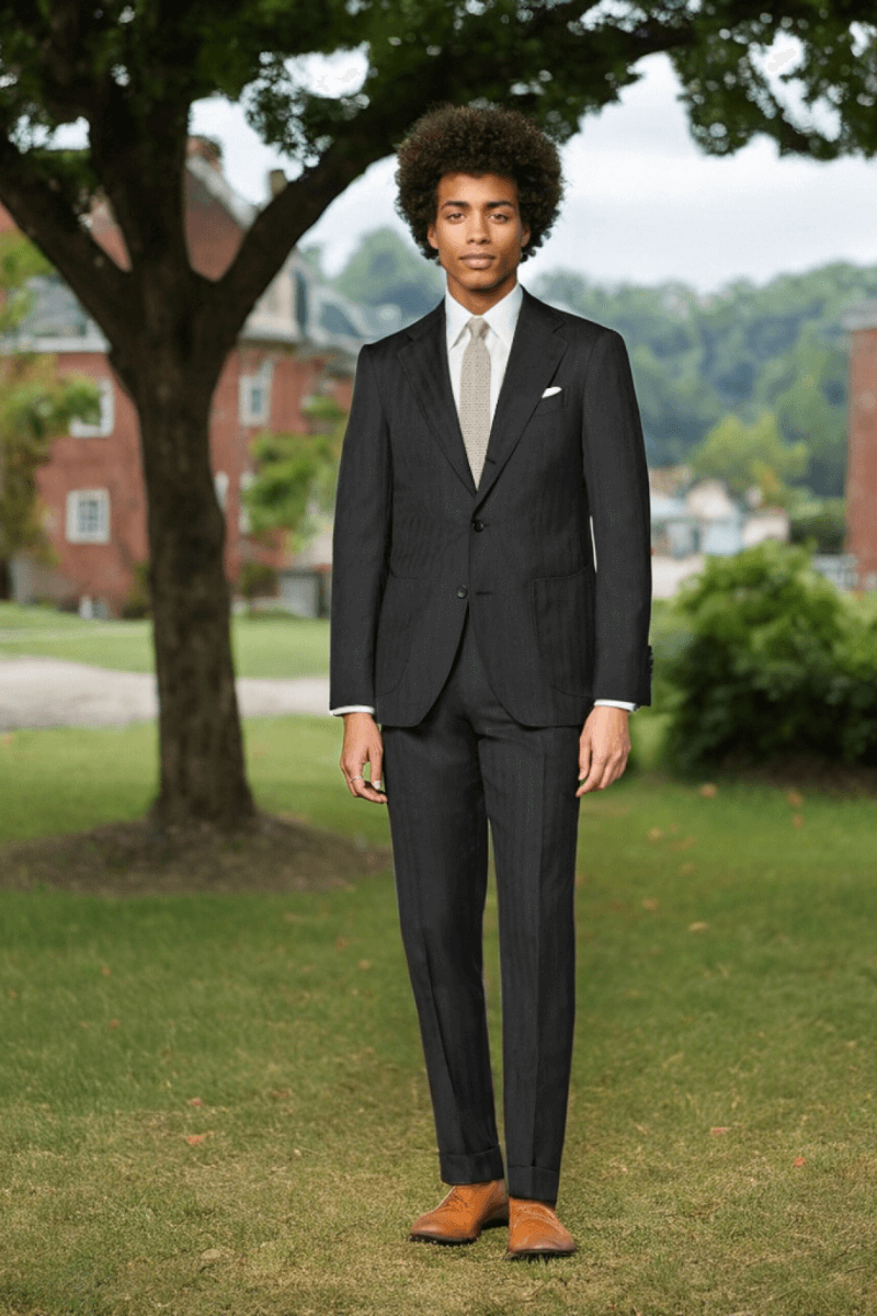 Grey Wool Single Breasted 3-Piece Suit