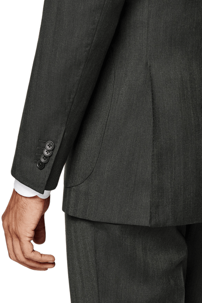 Grey Wool Single Breasted 3-Piece Suit