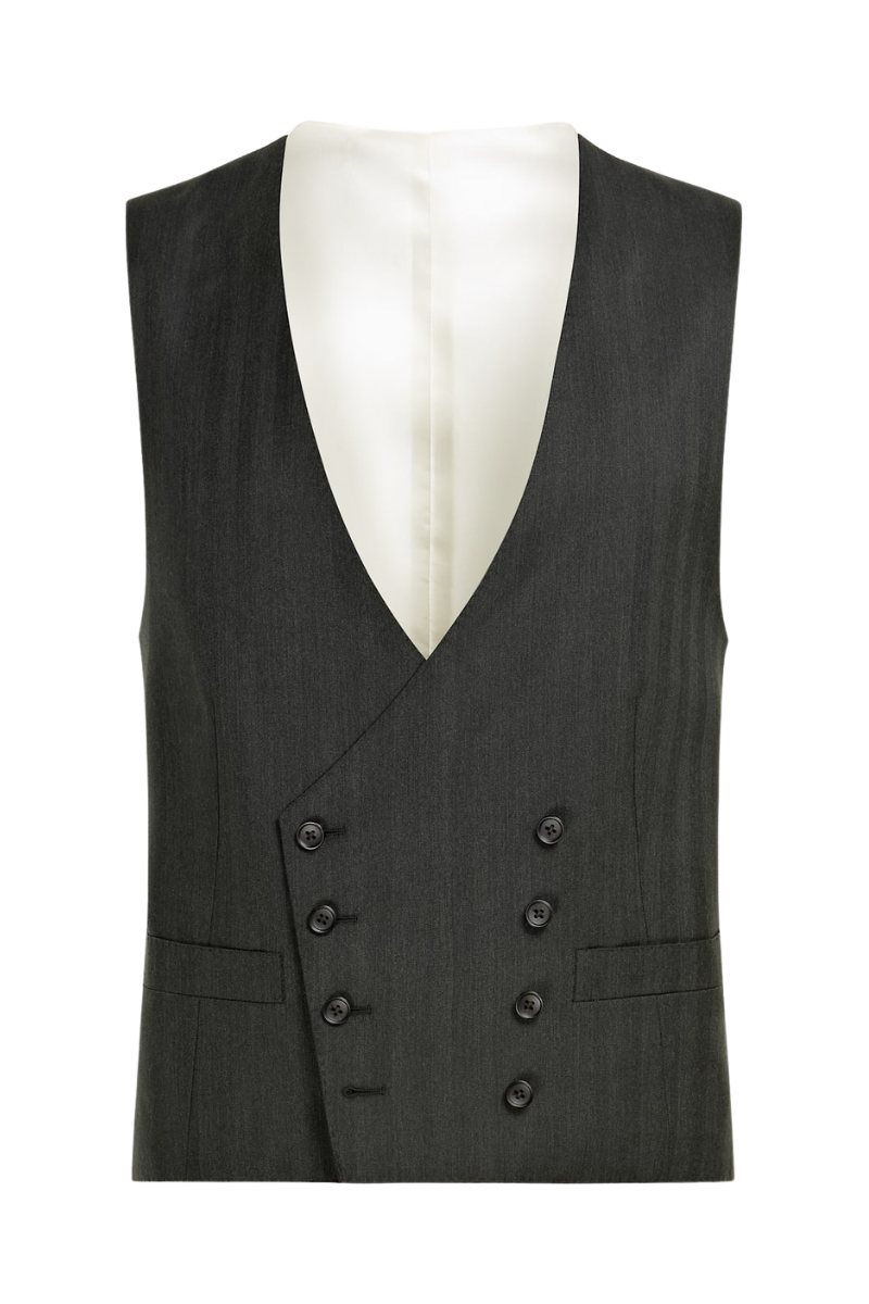 Grey Wool Single Breasted 3-Piece Suit