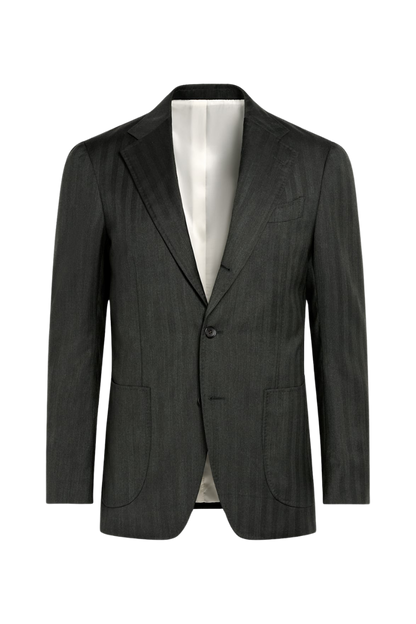 Grey Wool Single Breasted 3-Piece Suit