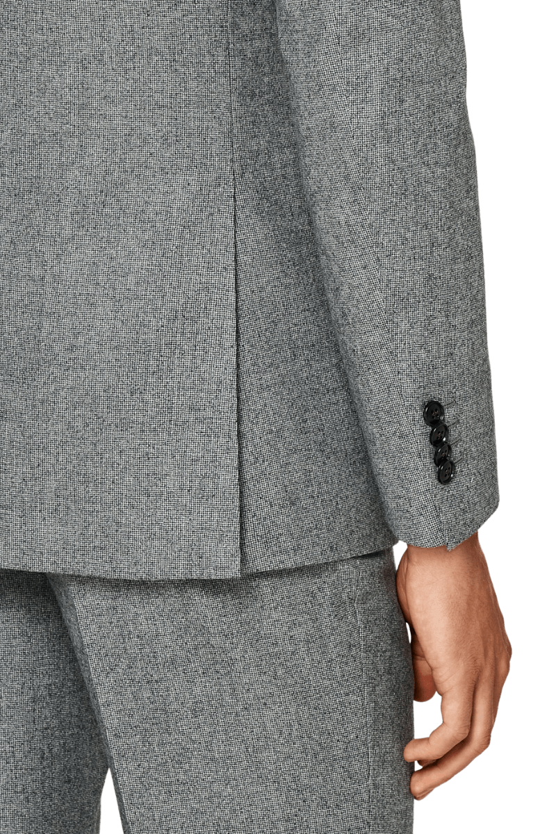 Grey Wool Single Breasted Peak Lapel 3-Piece Suit