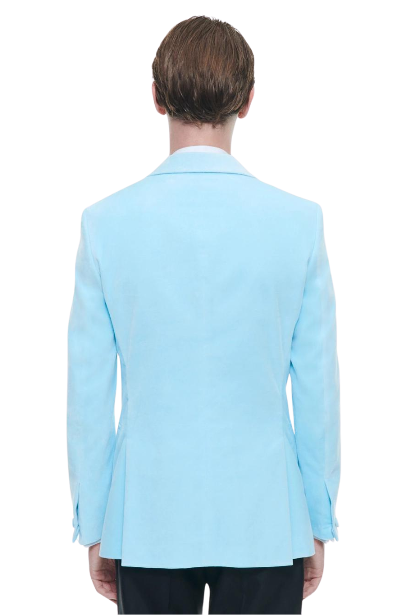 Ice Blue&Black Slack 2 piece 1-Button Suit