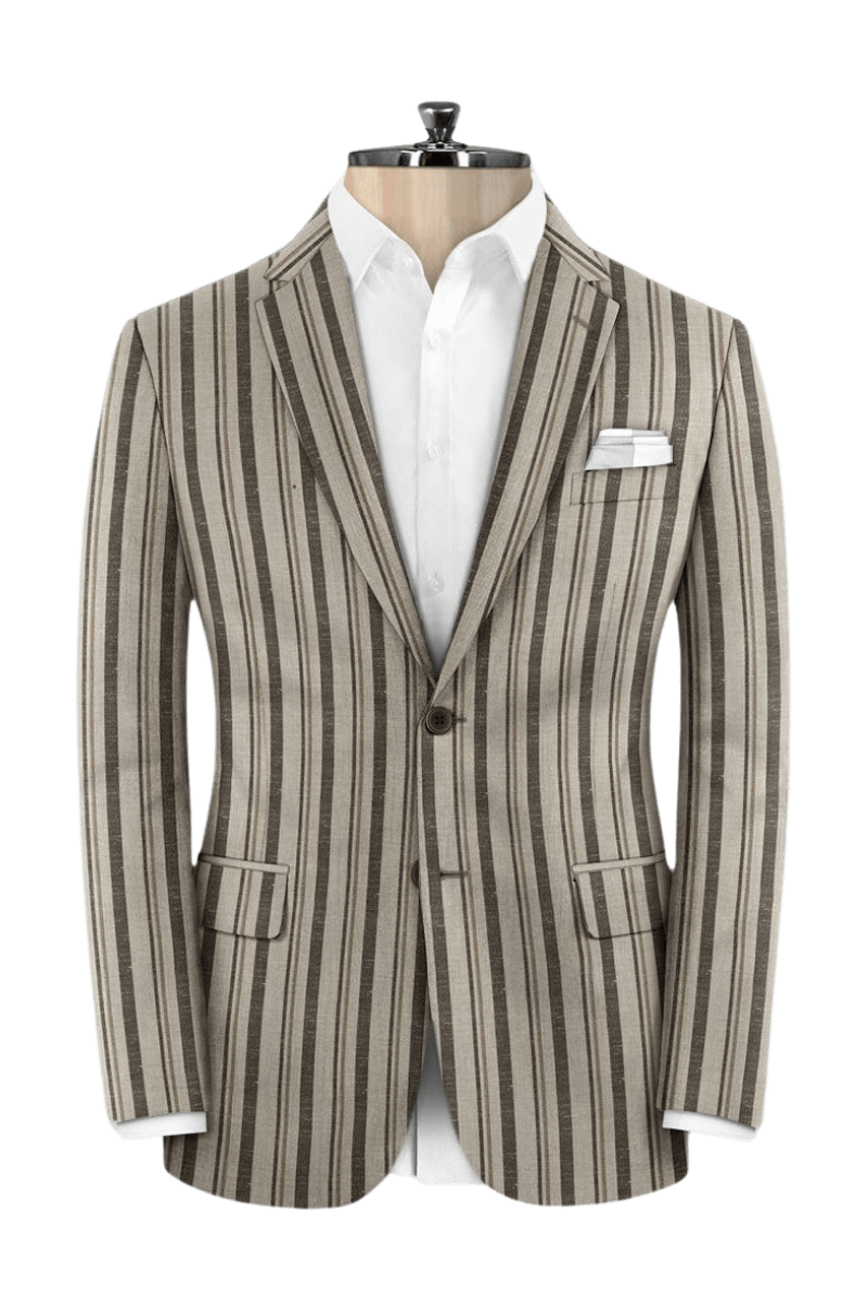 Tan Stripe Wool Suit