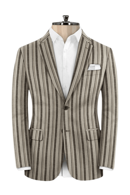 Tan Stripe Wool Suit