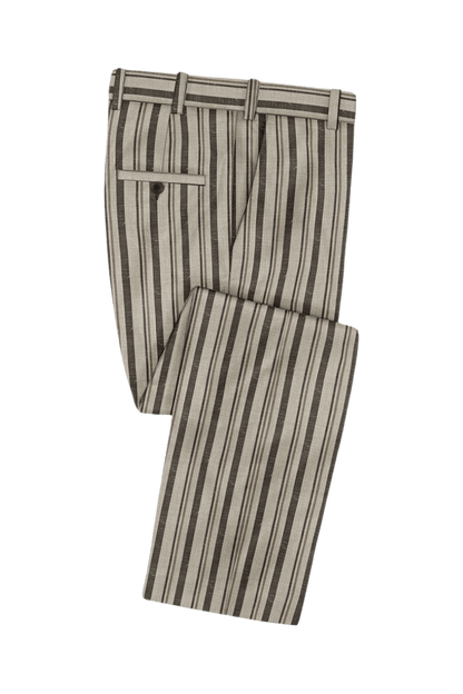 Tan Stripe Wool Suit