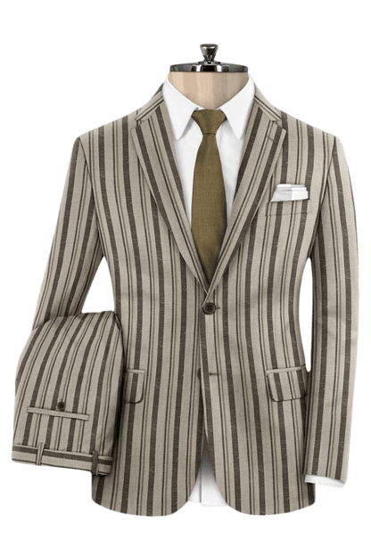 Tan Stripe Wool Suit