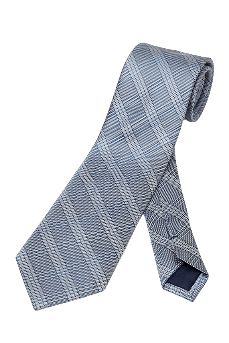 Light Blue Classic Windowpane Tie