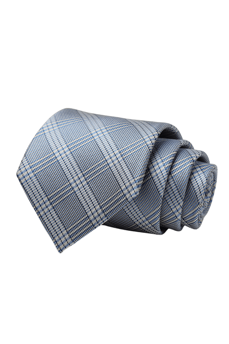 Light Blue Classic Windowpane Tie