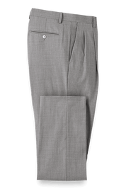 Light Grey Wool Stretch Single Breasted Peak Lapel Suit