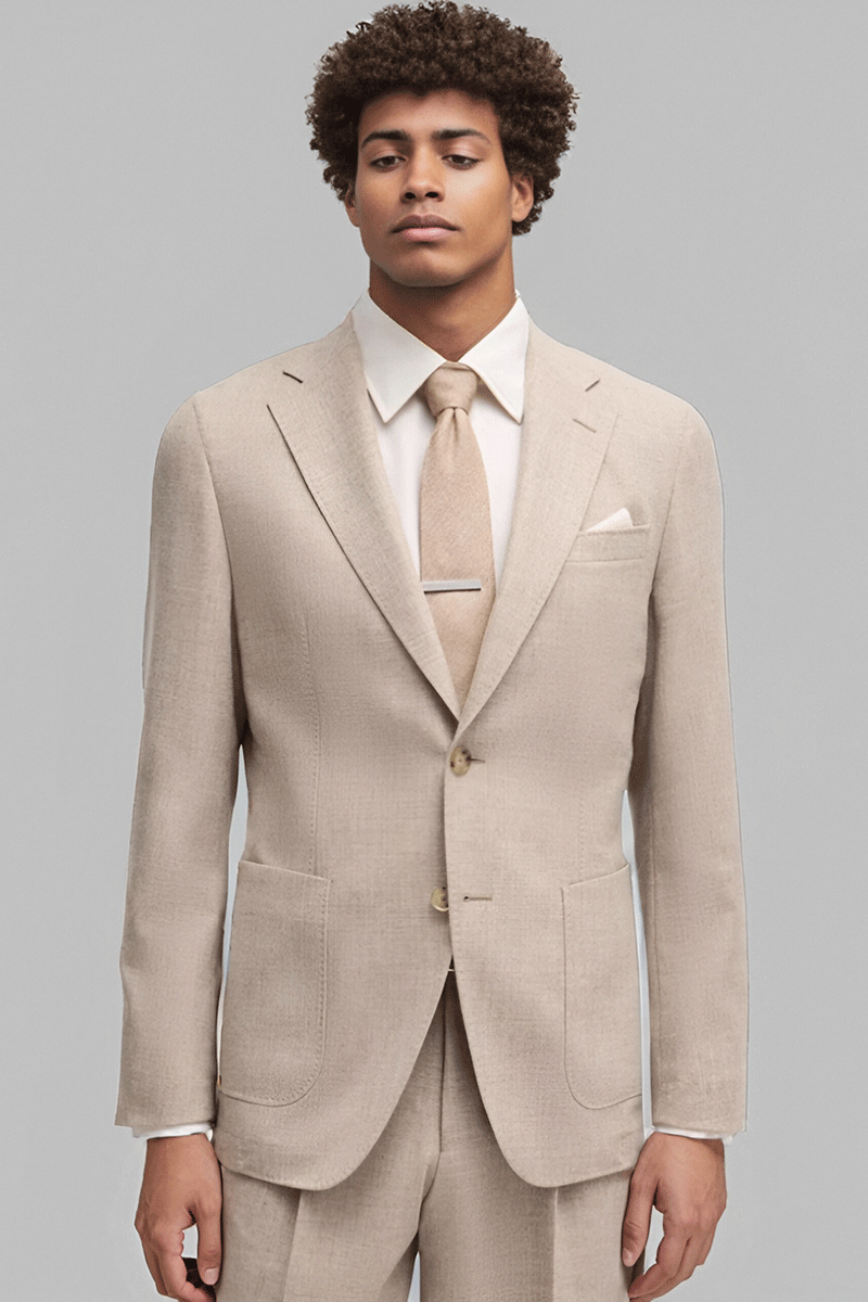 Light Brown Regular fit 2-Piece 2 Button Suit