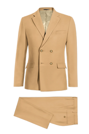 Light Brown Slim fit 2 piece Double Breasted Suit