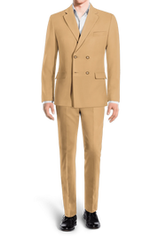 Light Brown Slim fit 2 piece Double Breasted Suit