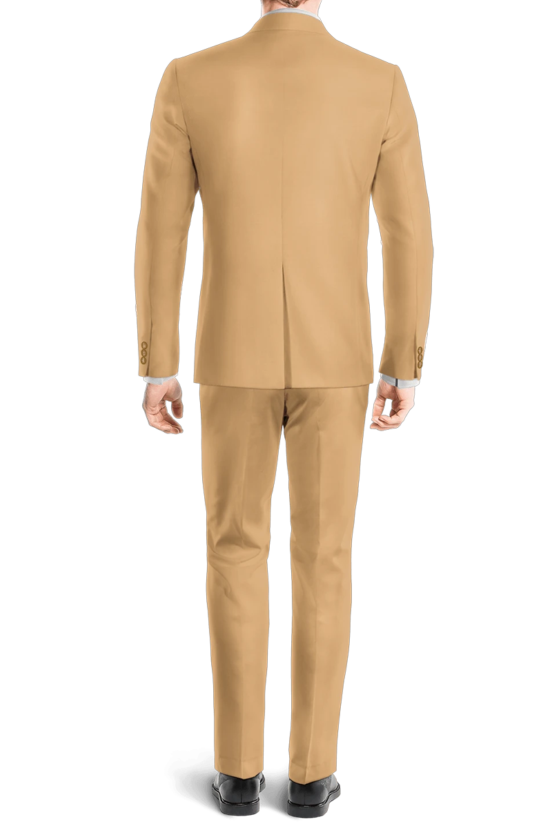 Light Brown Slim fit 2 piece Double Breasted Suit