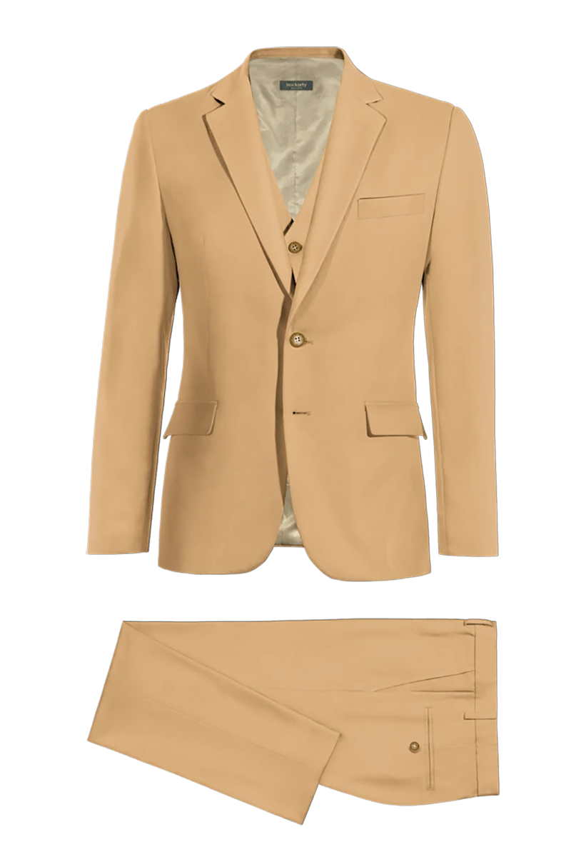 Light Brown Slim fit 3 piece 2-Button Suit