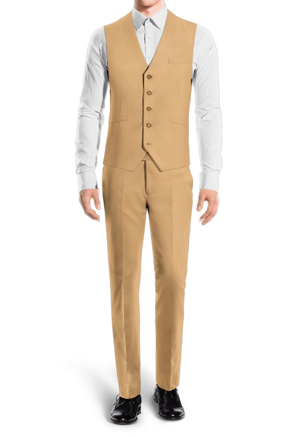 Light Brown Slim fit 3 piece 2-Button Suit