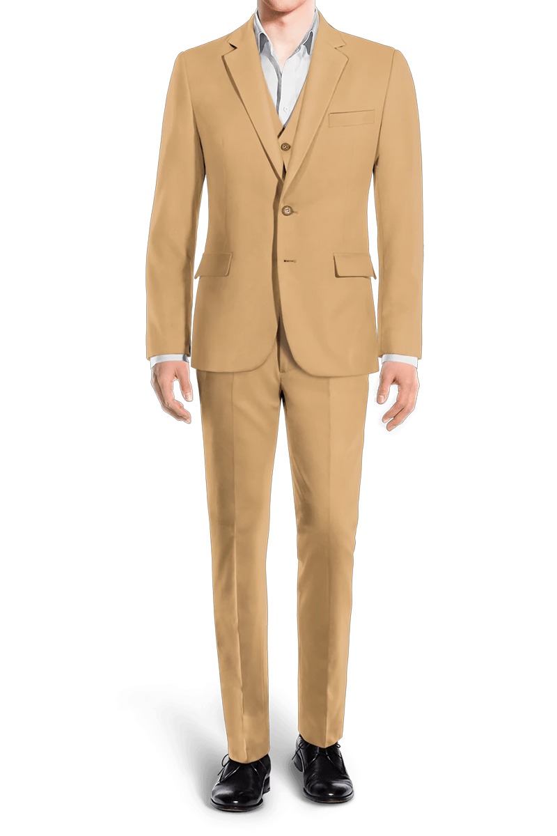 Light Brown Slim fit 3 piece 2-Button Suit