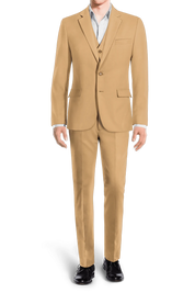 Light Brown Slim fit 3 piece 2-Button Suit