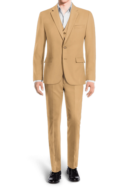 Light Brown Slim fit 3 piece 2-Button Suit