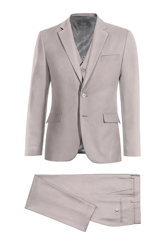 Light Gray  Slim fit 3 piece 2-Button Suit
