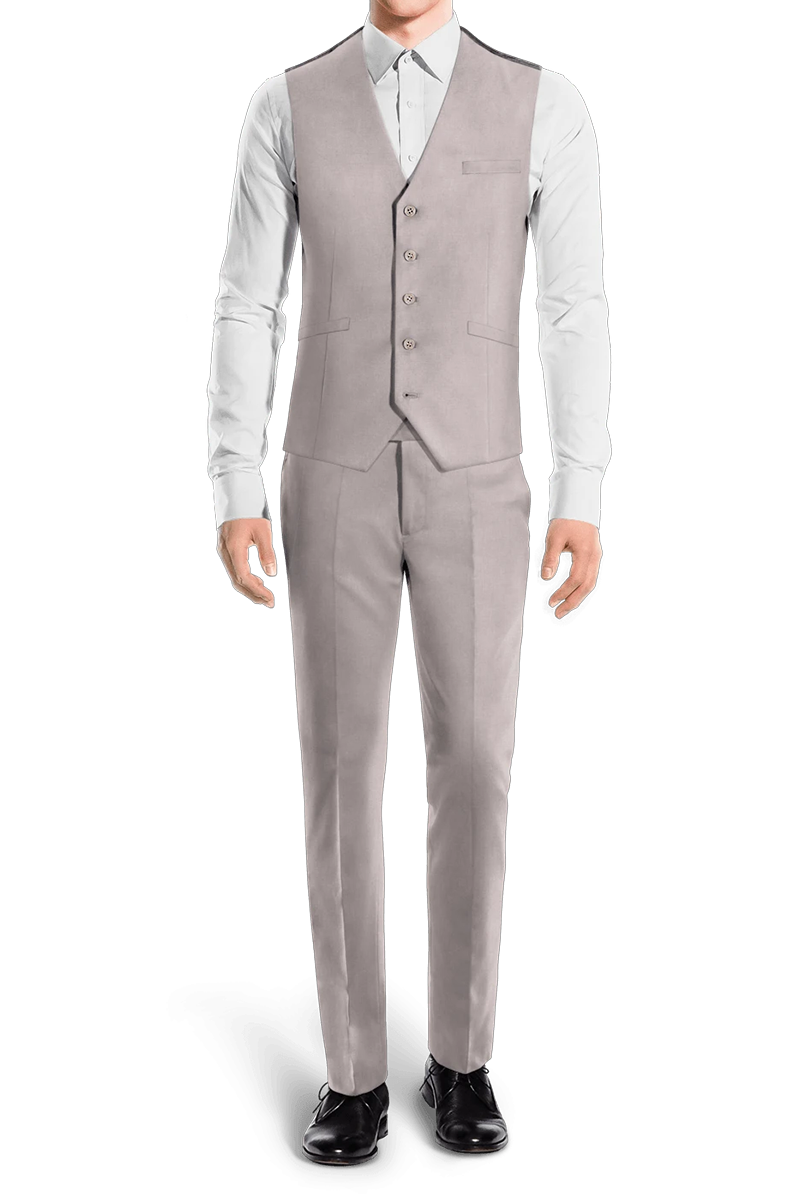 Light Gray  Slim fit 3 piece 2-Button Suit