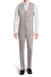 Light Gray  Slim fit 3 piece 2-Button Suit