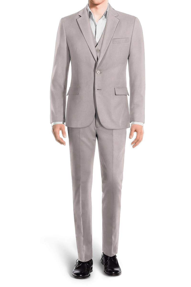 Light Gray  Slim fit 3 piece 2-Button Suit