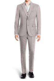 Light Gray  Slim fit 3 piece 2-Button Suit