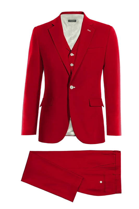 Light Red Slim fit 3 piece 1-Button Suit