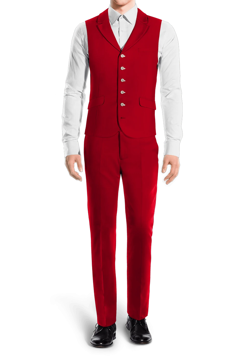 Light Red Slim fit 3 piece 1-Button Suit