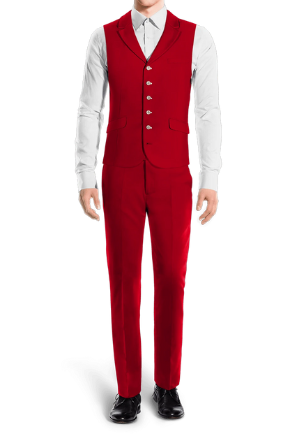 Traje de 3 piezas ajustado de 1 botón en color rojo claro