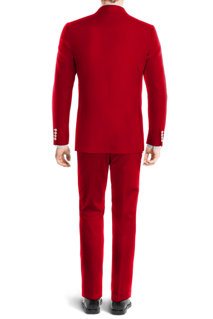 Traje de 3 piezas ajustado de 1 botón en color rojo claro
