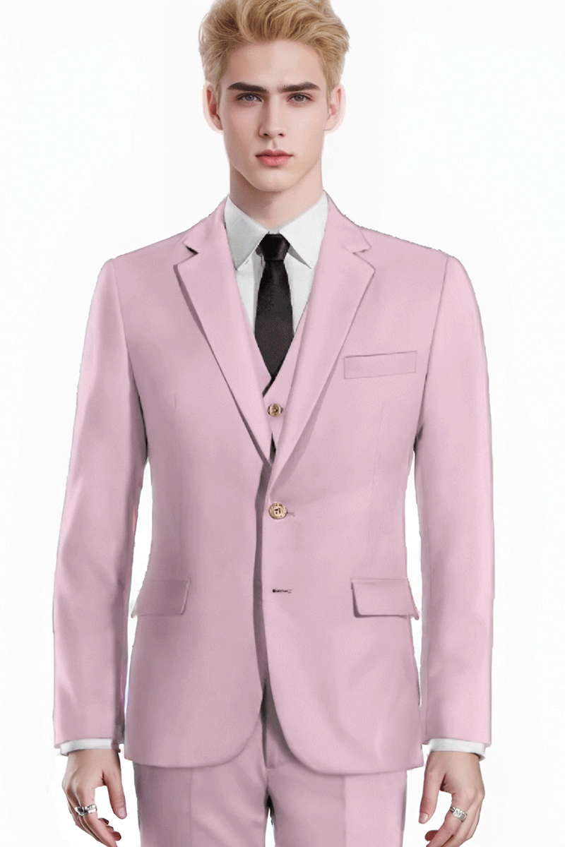 Light purple Slim fit 3 piece 2 Button Suit