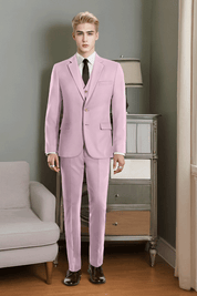 Light purple Slim fit 3 piece 2 Button Suit