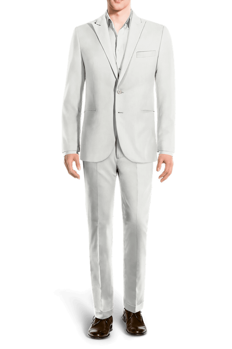 Ivory Linen Peak Lapel 2-Button Suit