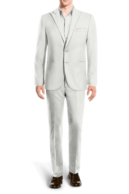 Ivory Linen Peak Lapel 2-Button Suit