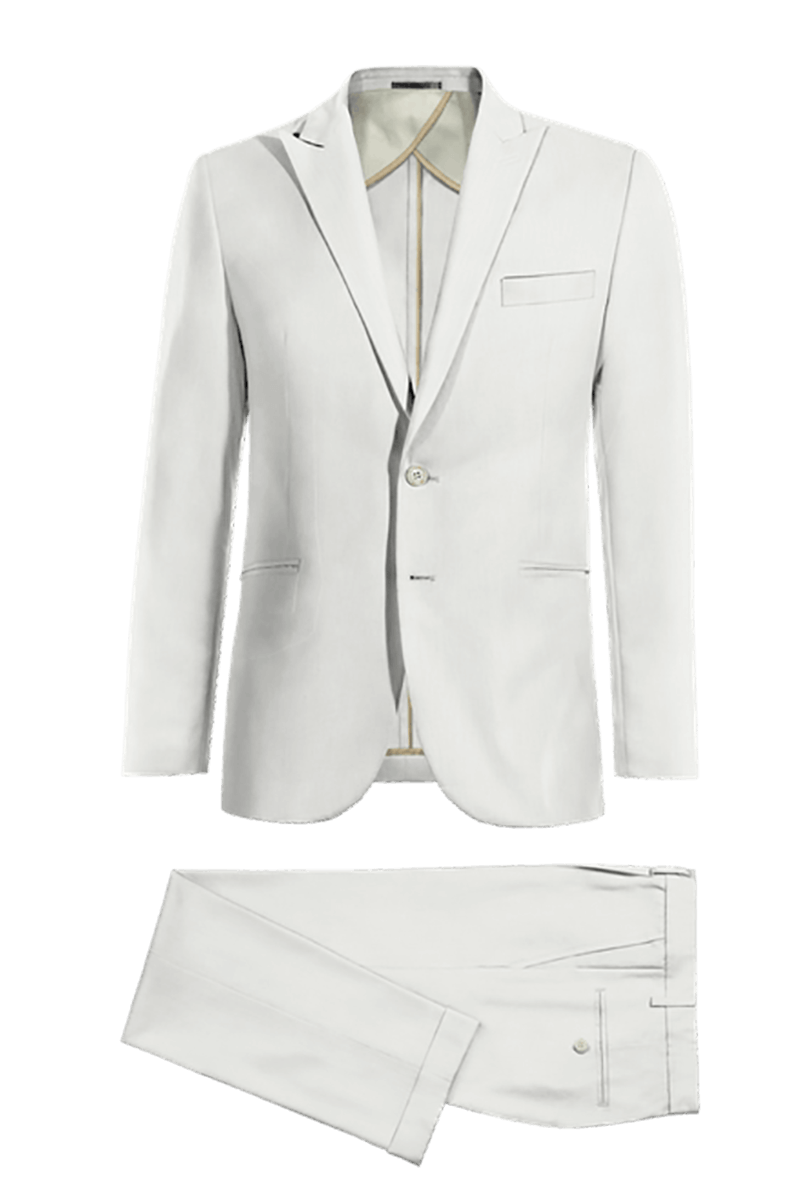 Ivory Linen Peak Lapel 2-Button Suit