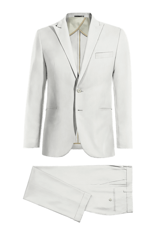 Ivory Linen Peak Lapel 2-Button Suit