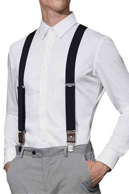 Tirantes ajustables clásicos negros para hombre