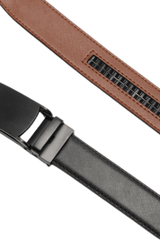 Men's Black Genuine Leather Automatic Buckle Belt