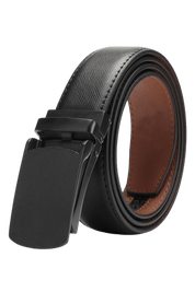 Men's Black Genuine Leather Automatic Buckle Belt