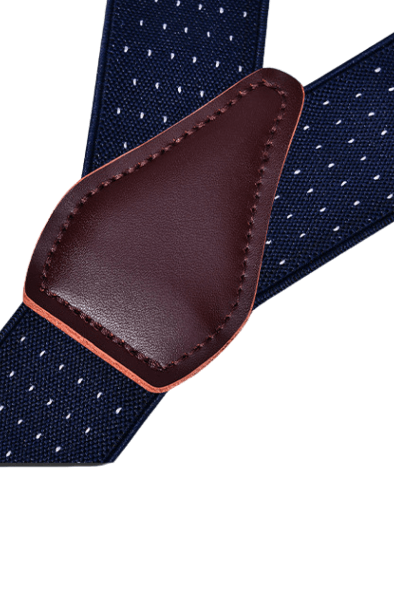 Men's Blue Adjustable Dots Suspenders