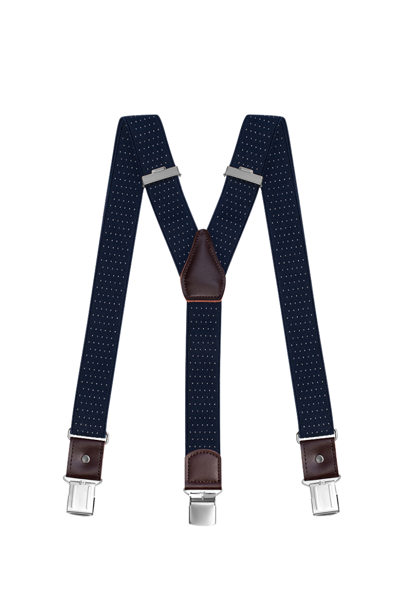 Men's Blue Adjustable Dots Suspenders