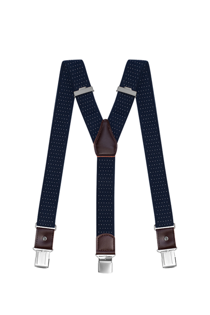 Bretelles réglables à pois bleus pour hommes 