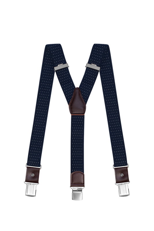 Men's Blue Adjustable Dots Suspenders