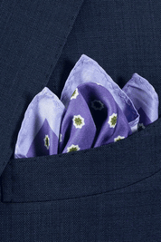 Men's Blue Floral Pocket Square