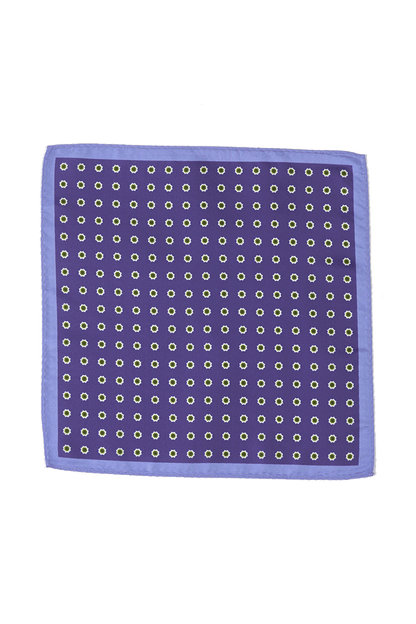 Blaues Einstecktuch für Herren mit Blumenmuster 