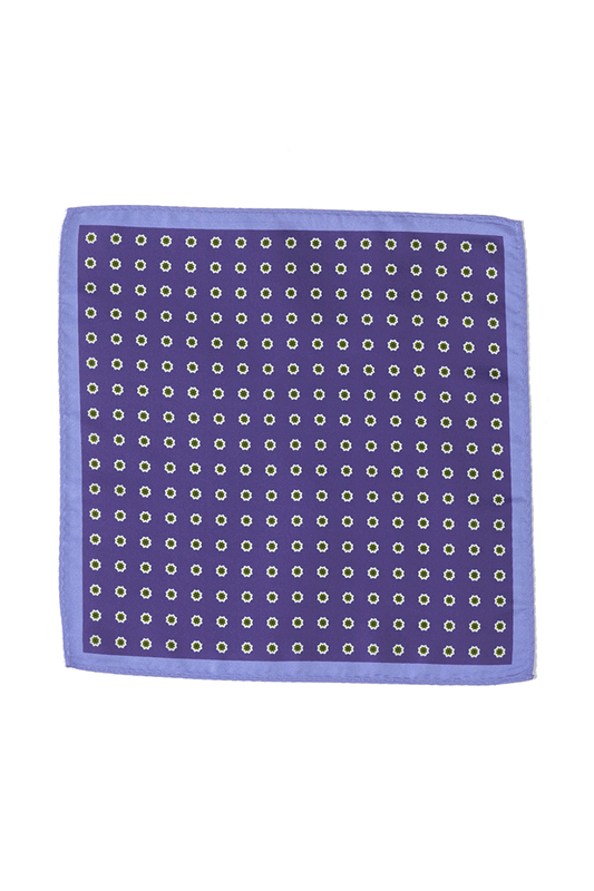 Men's Blue Floral Pocket Square