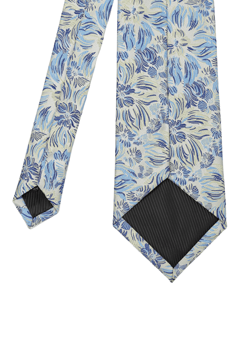 Blue Premium Petite Floral Tie