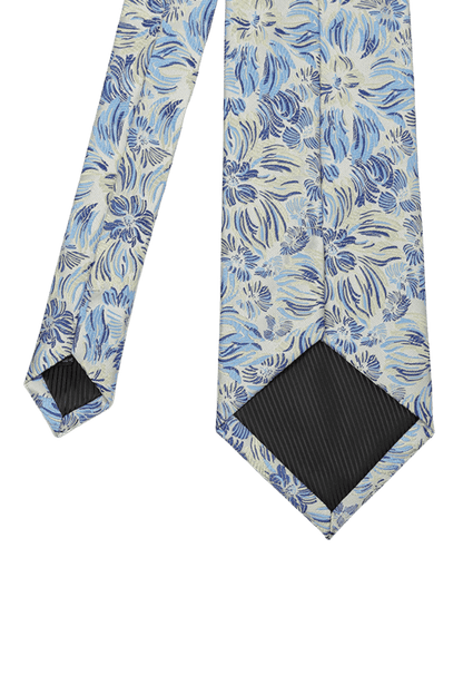 Blaue Premium Petite-Krawatte mit Blumenmuster 